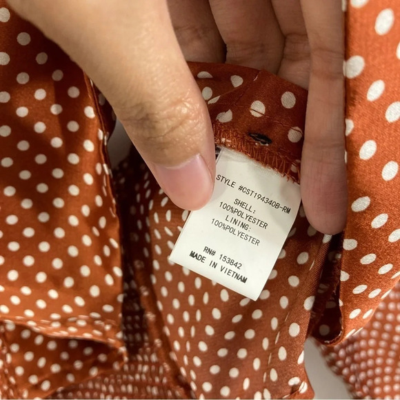 New Code X Mode Polka Dot Smocked Back Crop Top Size Large - Picture 9 of 9